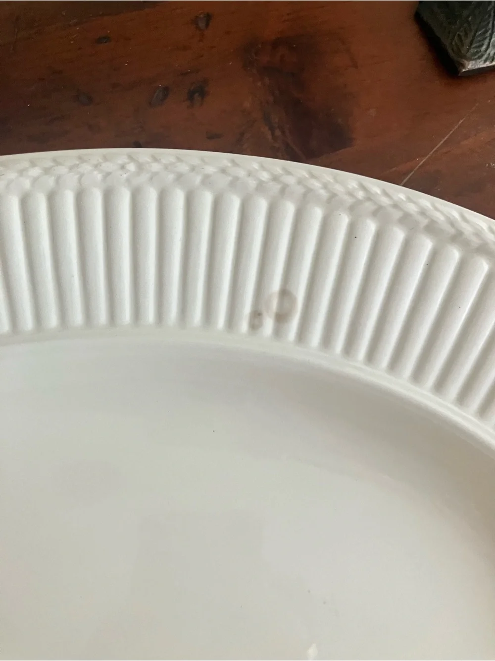 Vintage 1969 Wedgwood Edme Creamware Oval serving platter classic ribbed